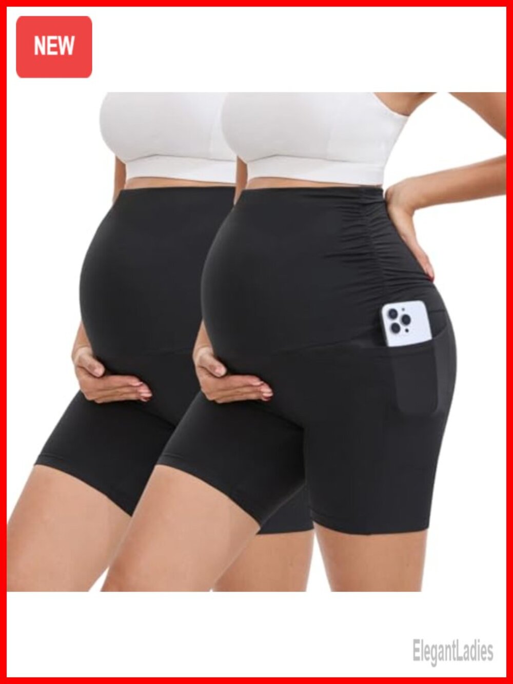 Maternity Biker Shorts 6" with Pockets High Waist